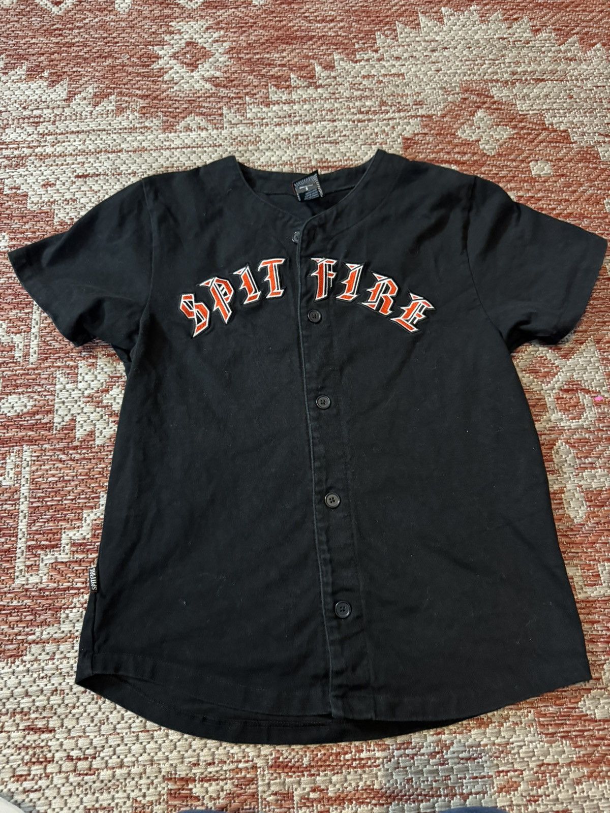 Men’s Spitfire Button Up Shirt NWT Sz S Black Skate
