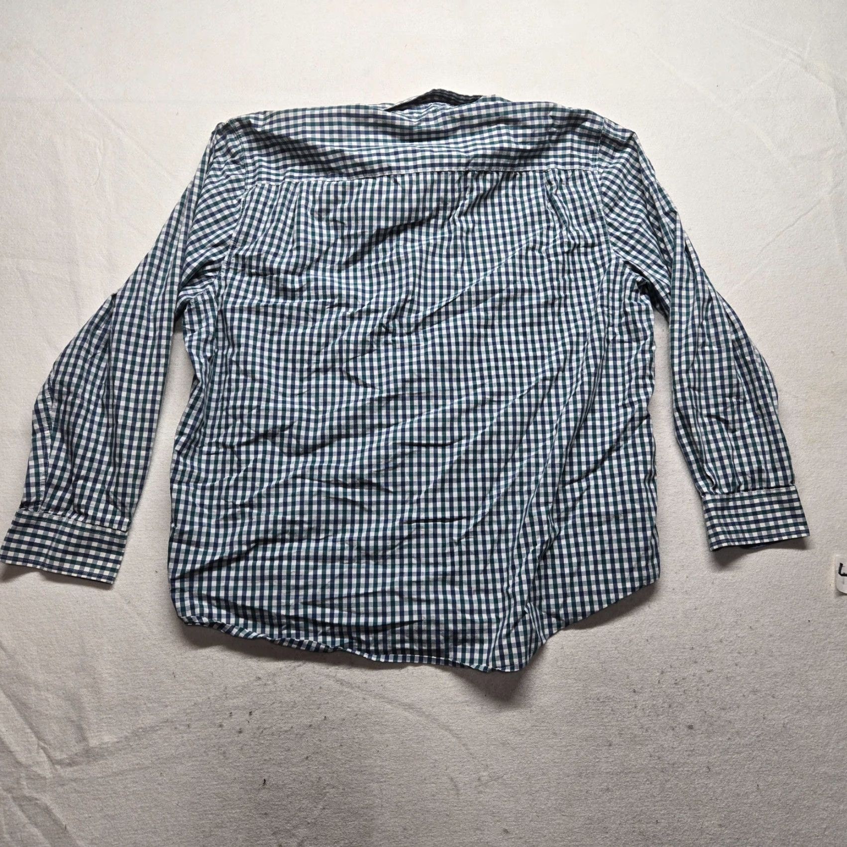 George George Shirt Button-Up Short Sleeve Blue White Check Pocket Adult Men's 2XL Size US XXL / EU 58 / 5 - 6 Thumbnail
