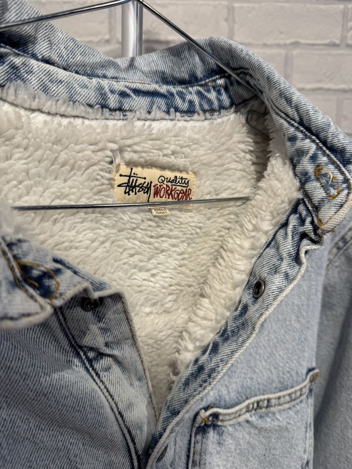 Stussy Stussy Sherpa Lined Denim Shirt 'Stone Washed' Size US S / EU 44-46 / 1 - 2 Thumbnail