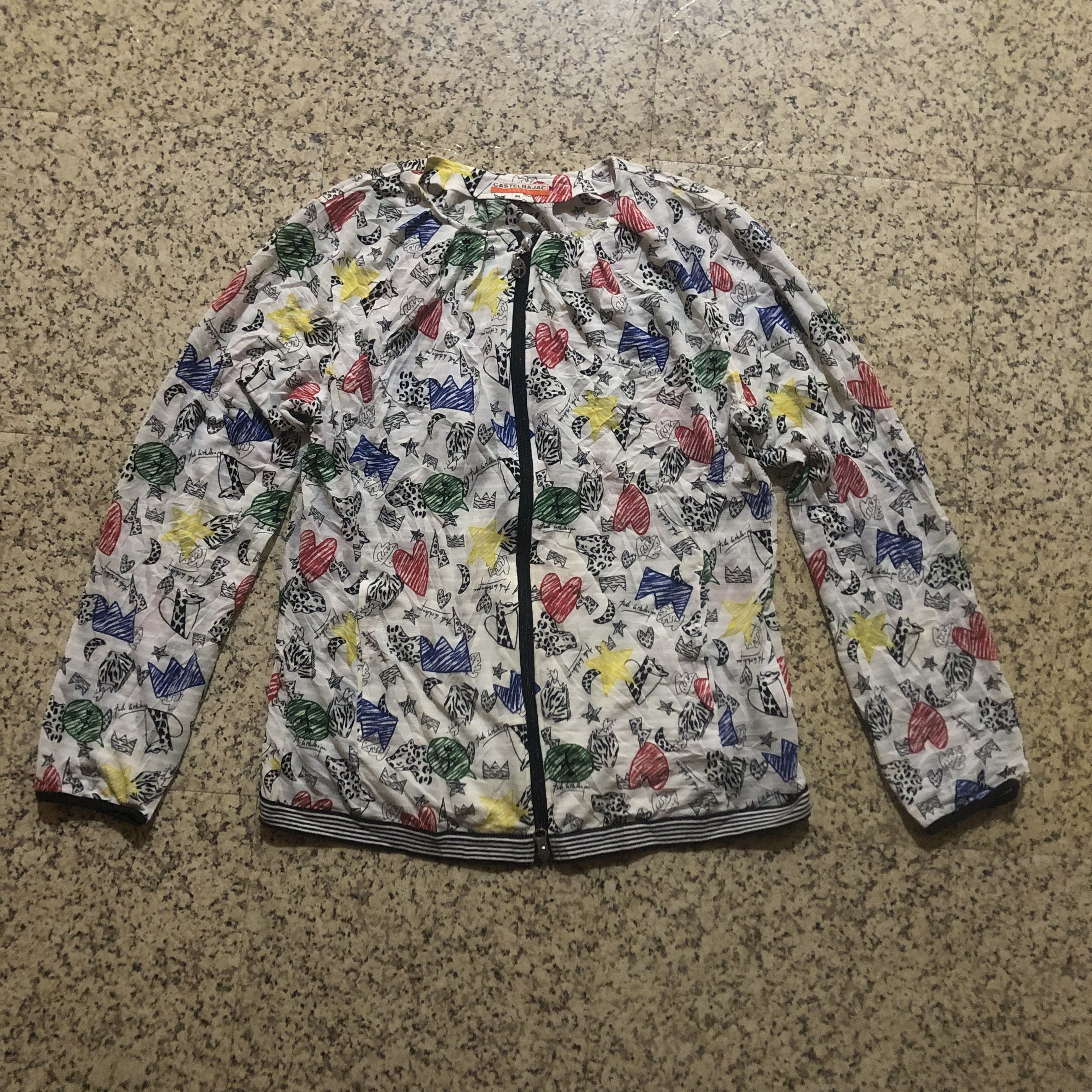 Jean Charles De Castelbajac 🔥 CASTELBAJAC SPORT DOODLE ART ALL OVER PRINT LIGHT JACKET Size M / US 6-8 / IT 42-44 - 1 Thumbnail