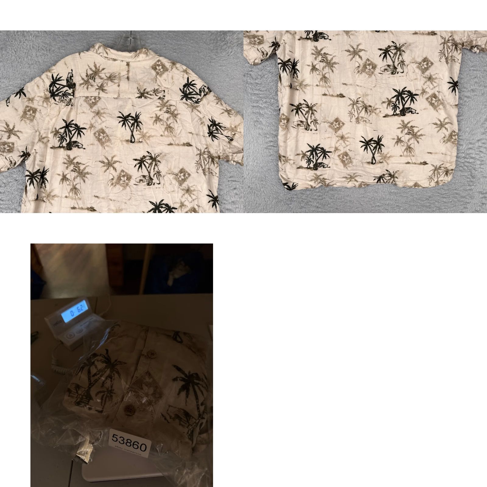 Vintage Havana Jack's Cafe Shirt Men Medium Ivory Floral Palm Hawaiian Button Up Rayon Size US M / EU 48-50 / 2 - 9 Thumbnail