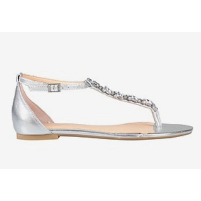 Badgley Mischka Badgley Mischka Metallic and rhinestone sandals silver 7.5 Size US 7.5 / IT 37.5 - 1 Thumbnail