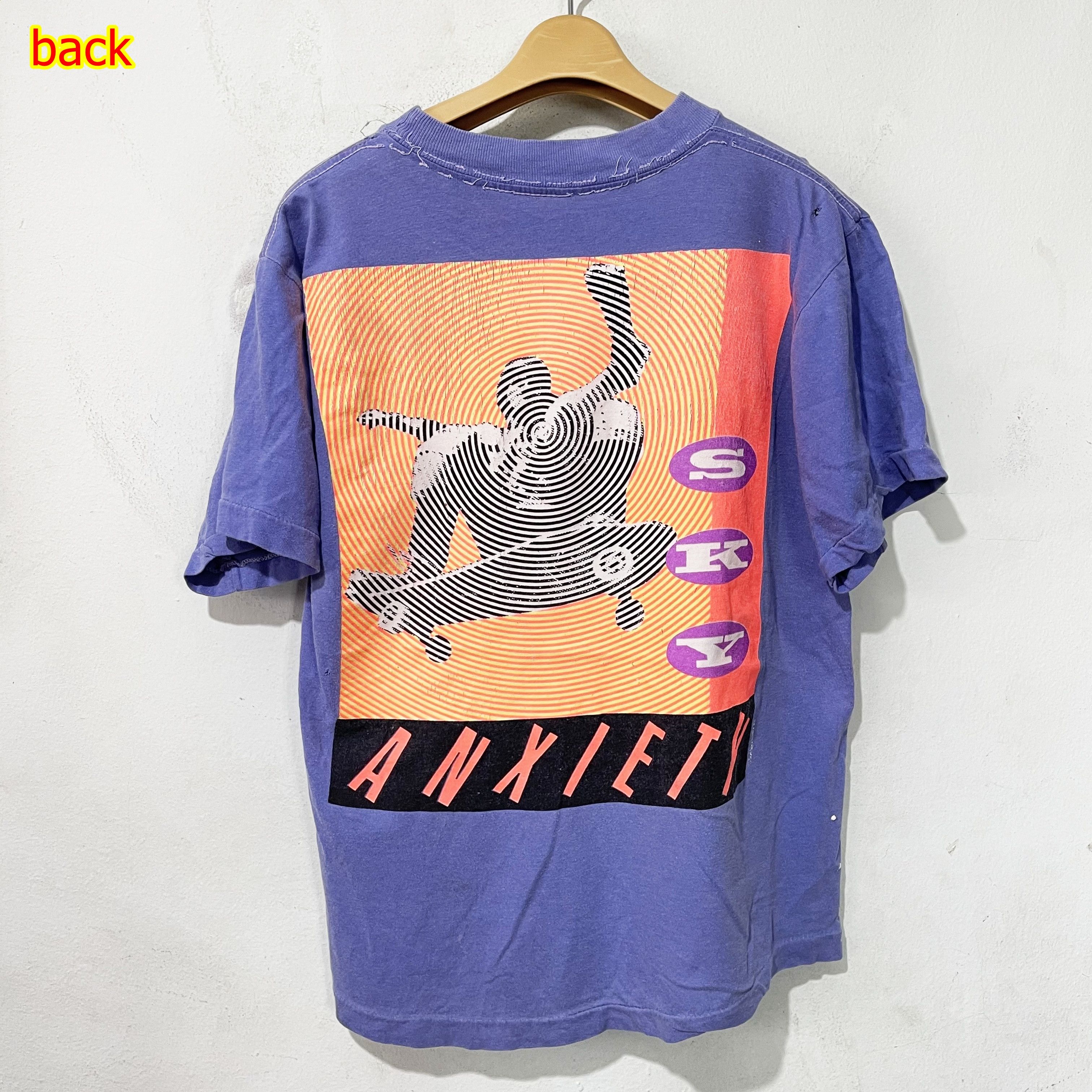 Vintage Vintage 90s Sky Anxiety Pocket Tee Size US XXS / EU 40 - 1 Thumbnail