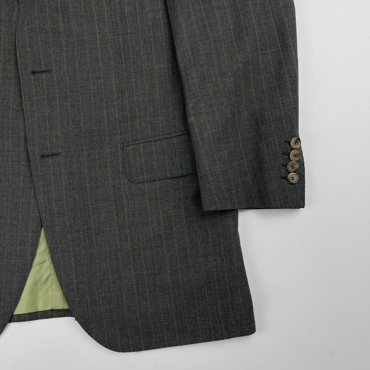 Designer × Pal Zileri Pal Zileri Stripped Single Breasted 3 Btn Suit Size 40R - 3 Thumbnail