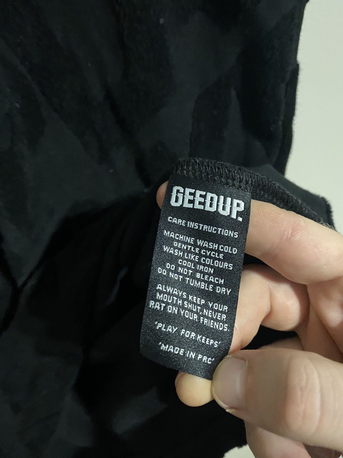 Designer Geedup ‘play for keeps’ with puffy felt spellout detailing. Size US XL / EU 56 / 4 - 4 Thumbnail