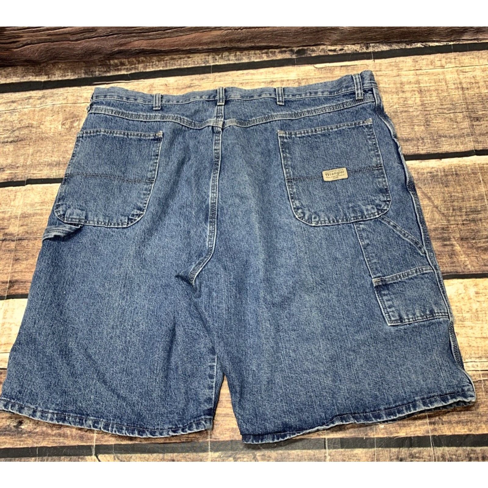 Wrangler Wrangler Carpenter Shorts Blue Jean Mens 42 Denim Work Cargo Authentic Denim Carpenters Regular Rise 5-Pocket Zip Belt Loops Size US 38 / EU 54 - 4 Thumbnail