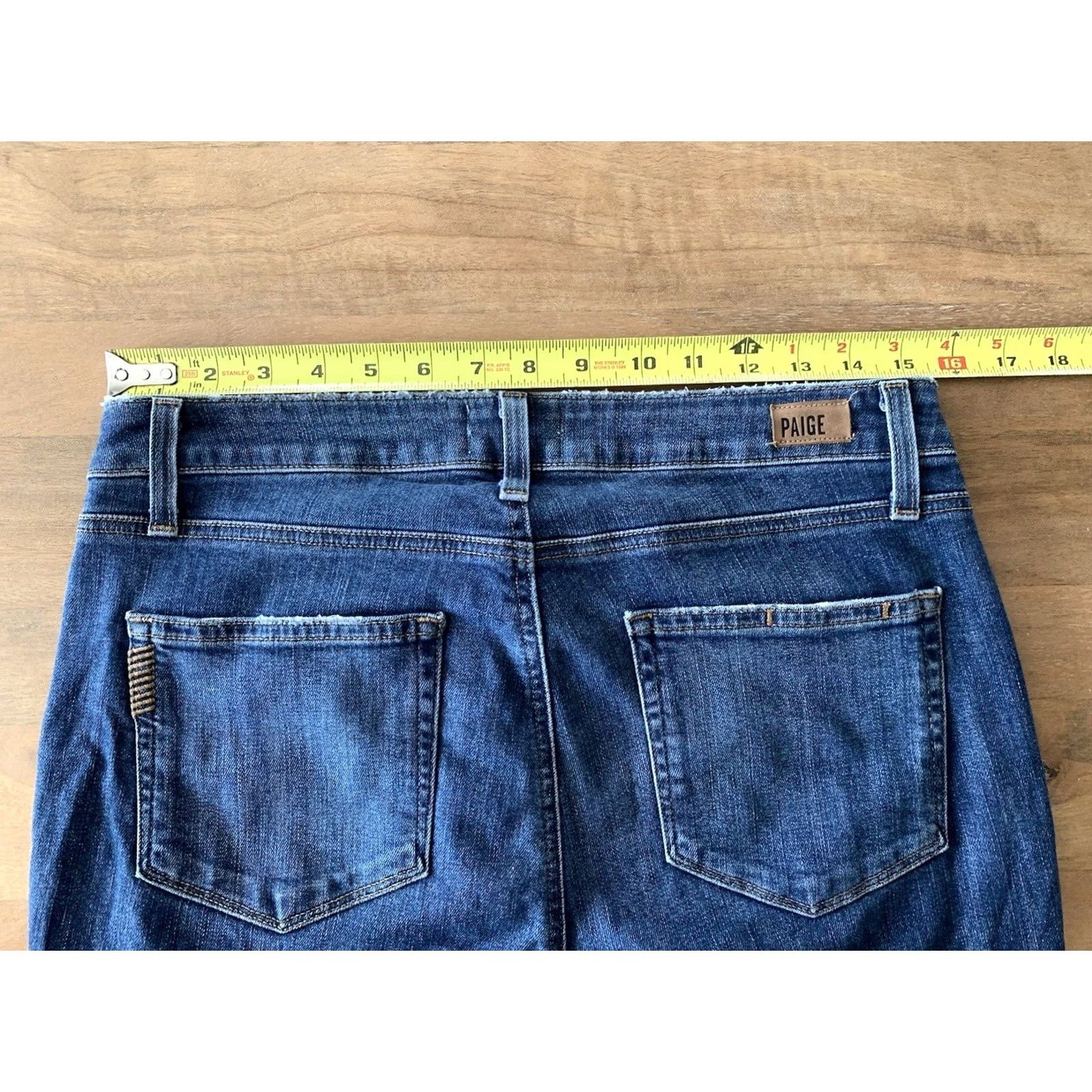 Paige Paige Jeans Womens Crop Denim Slim Distressed High Rise 30 Blue Pants 5-Pocket Neckt Logo USA Vintage No Size 30" / US 8 / IT 44 - 6 Thumbnail