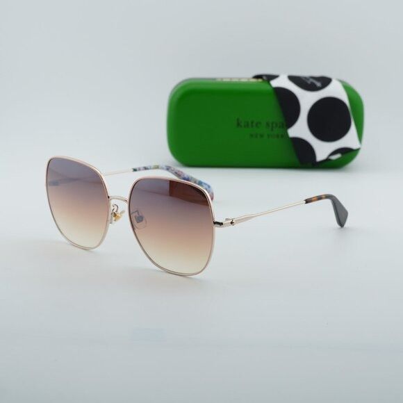 Kate Spade Kate Spade CHARLI/F/S 0AU2 NQ Sunglasses Red Gold Square Size ONE SIZE - 10 Thumbnail