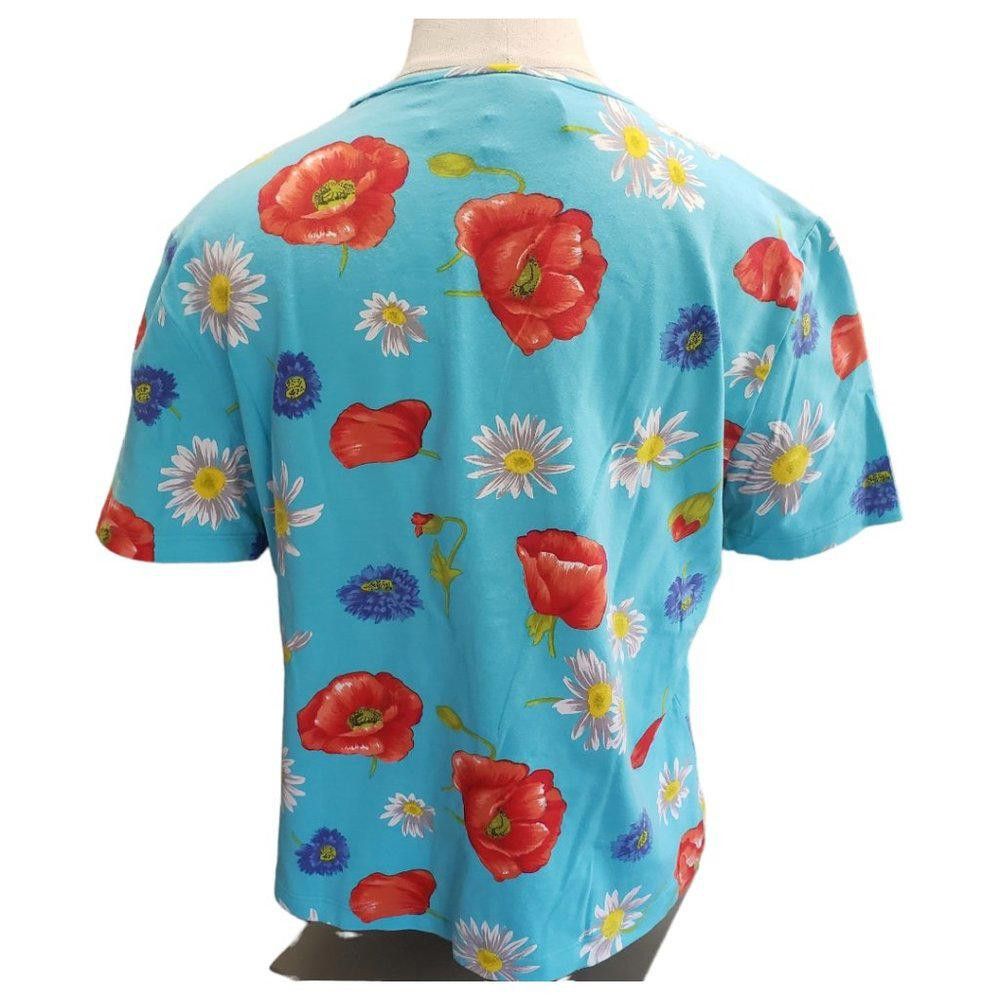 Designer CT901 ST. John Sport Aqua Floral Ladies T-shirt M Size M / US 6-8 / IT 42-44 - 2 Thumbnail