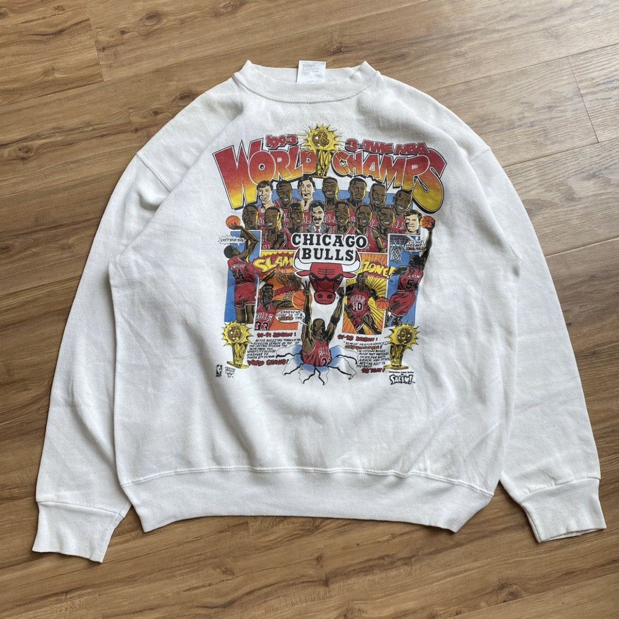 NBA × Tultex 1993 VINTAGE TULTEX “CHICAGO BULLS” CARICATURE SWEATSHIRT Size US L / EU 52-54 / 3 - 1 Thumbnail