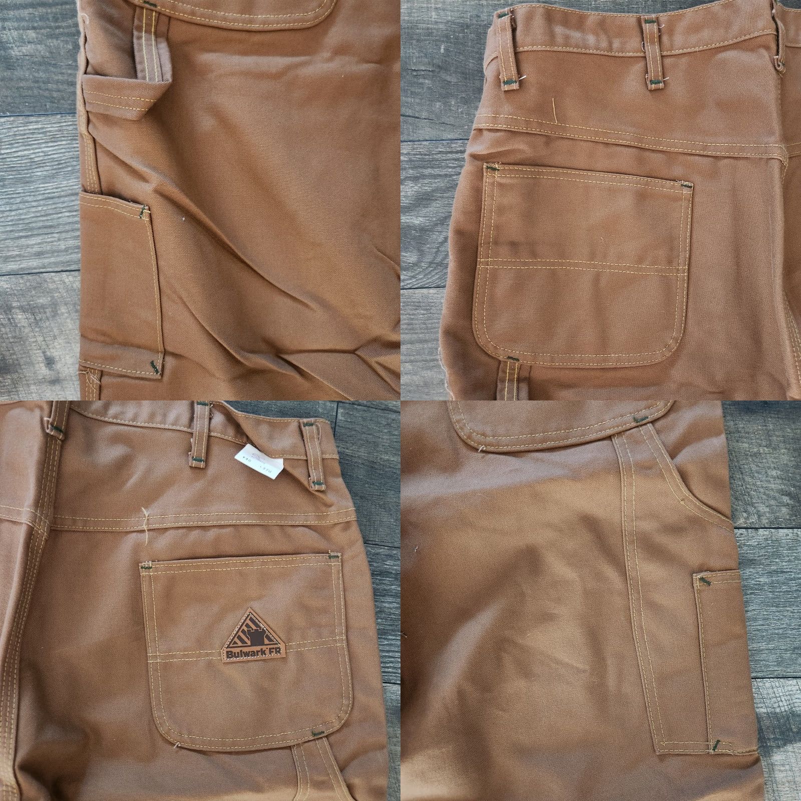 Vintage Bulwark FR Carpenter Pants 40x30 Canvas Duck Brown Durable Utility Pockets Work Mens Jeans Regular 40 Inseam 30 Straight" Size US 40 / EU 56 - 8 Thumbnail