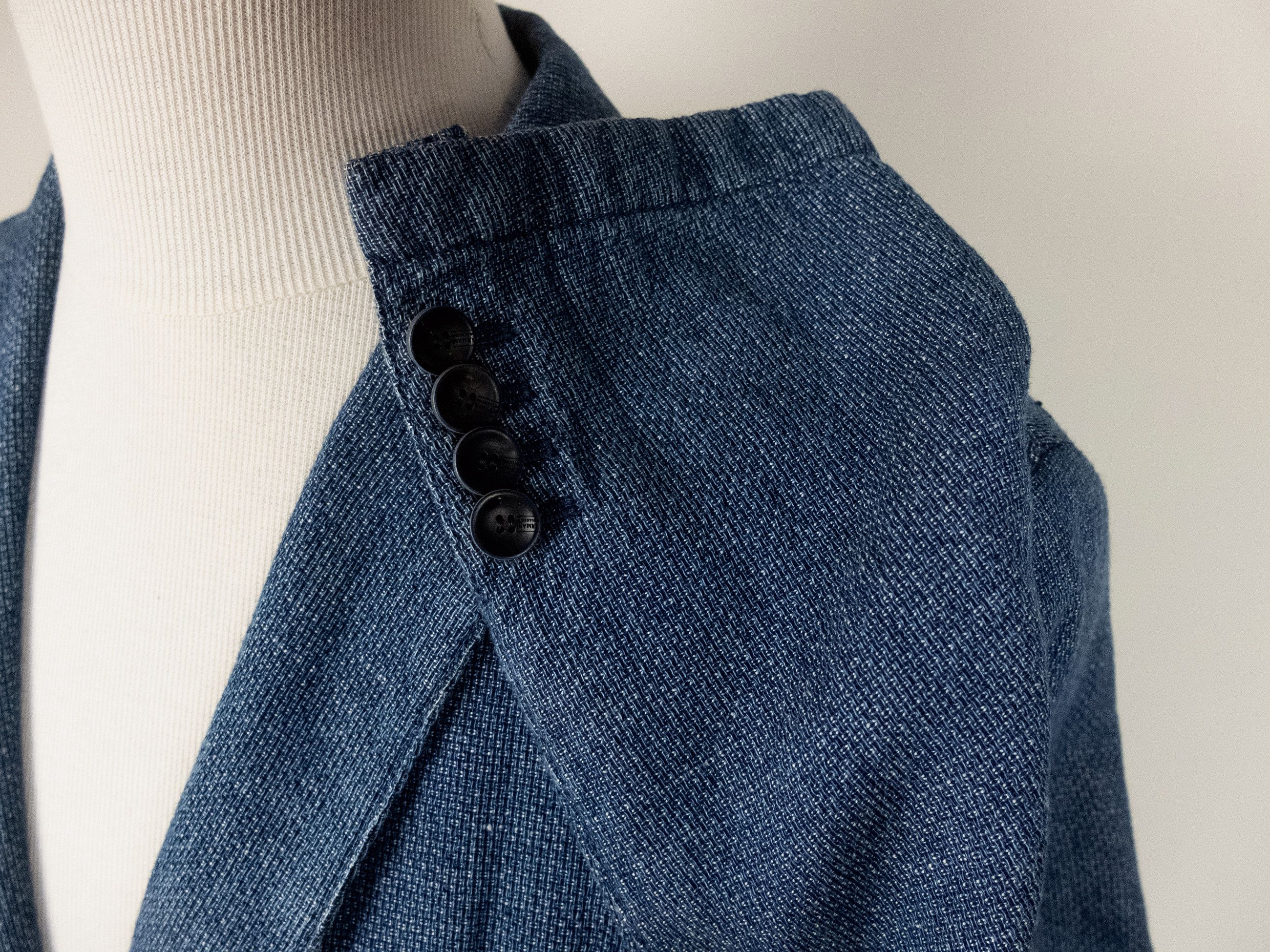 Armani Collezioni ARMANI COLLEZIONE blue cotton linen sportcoat 38 48 Size 38R - 2 Thumbnail