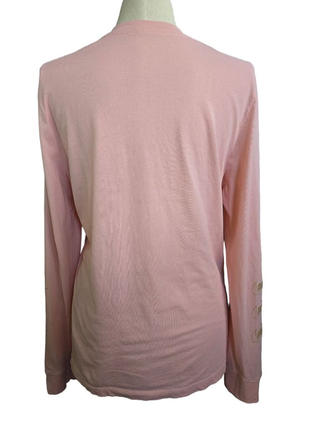 Nike Women's Nike Pink Long Sleeve Tee with Gold Logo - Size L Size L / US 10 / IT 46 - 3 Thumbnail