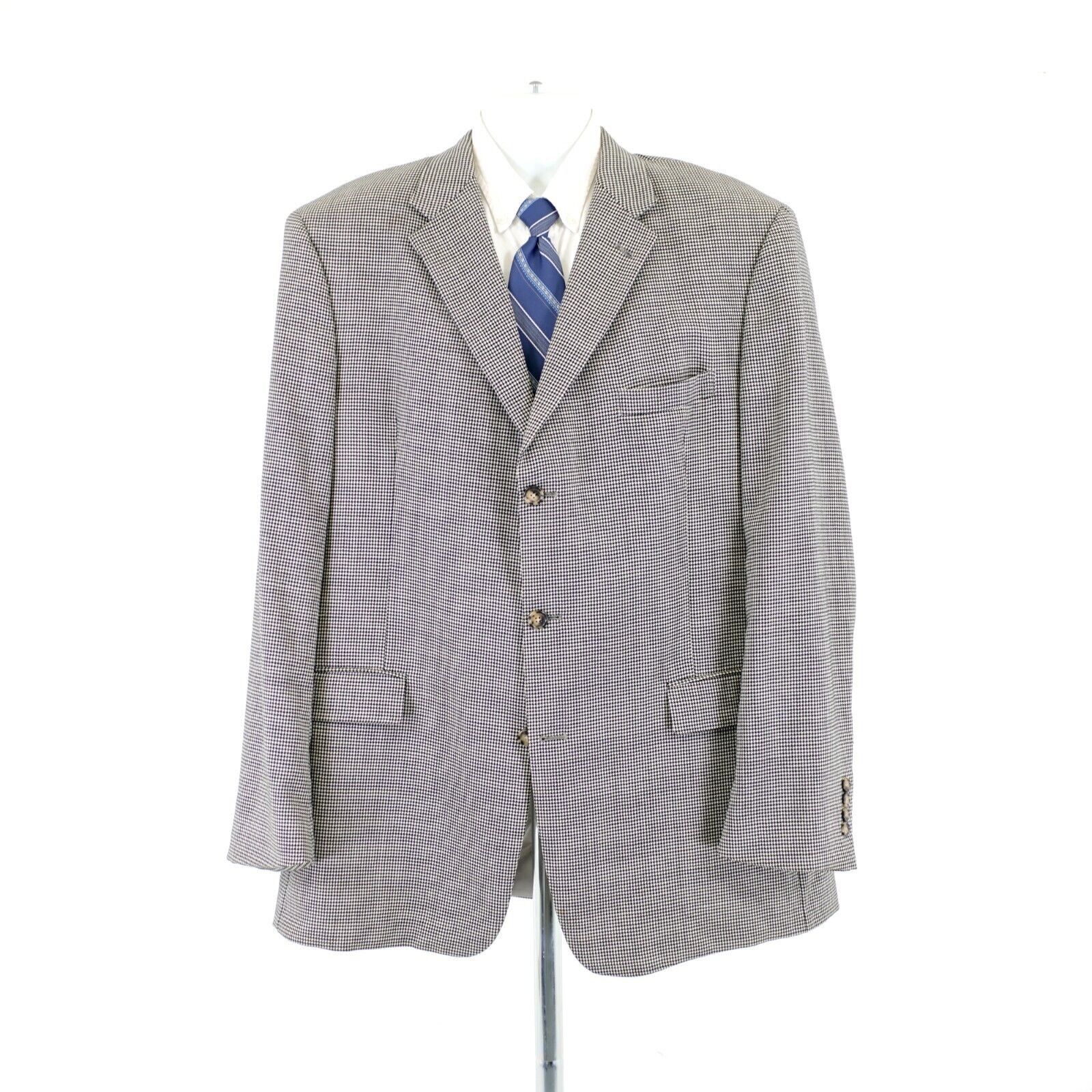 Austin Reed Austin Reed 46L Wool Cream Black Herringbone Sport Coat 3 Bu Size 46L - 4 Thumbnail