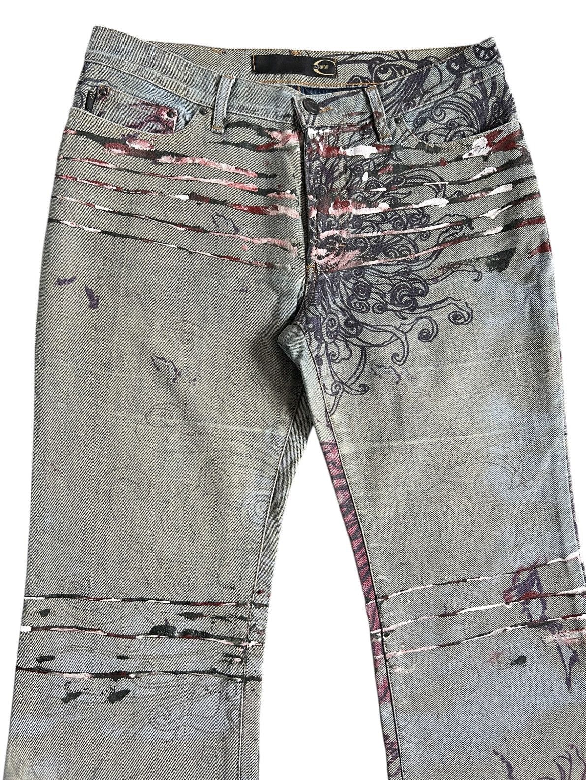 Just Cavalli VINTAGE ROBERTO CAVALLI TRIBAL FLOWER JEANS y2k art pants Size 28" / US 6 / IT 42 - 2 Thumbnail