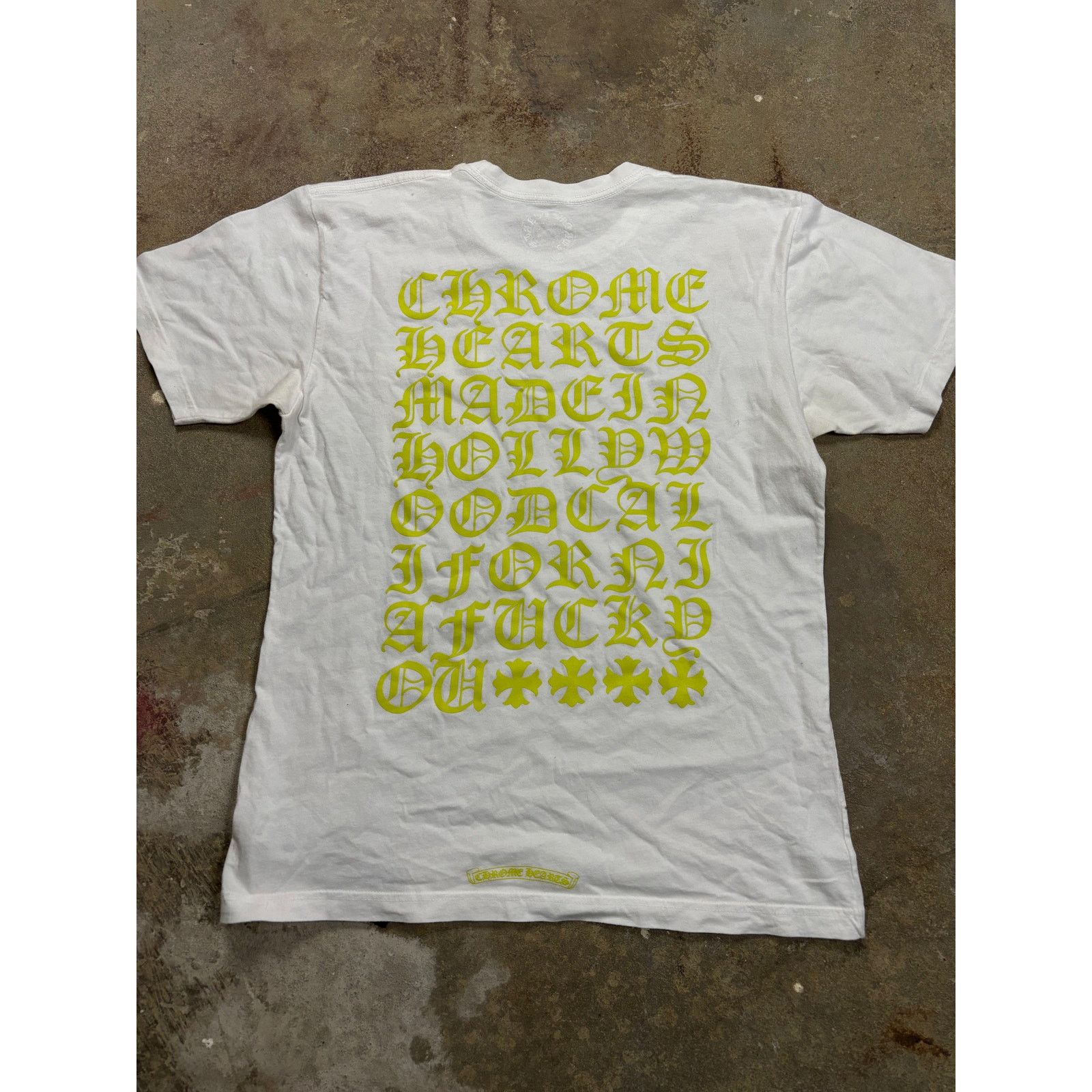 Chrome Hearts CH Eye Chart Pink Dagger Short Sleeve T-Shirt