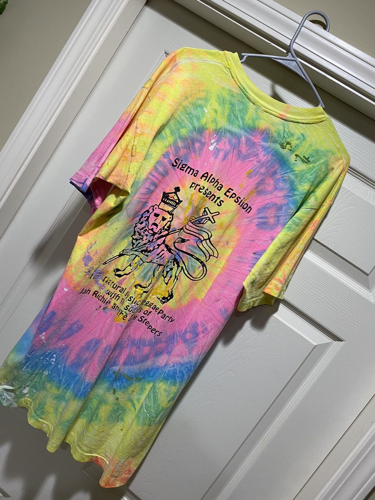 Vintage Vintage 1993 Tie-Dye Paint Splatter Tee Size US XL / EU 56 / 4 - 1 Thumbnail