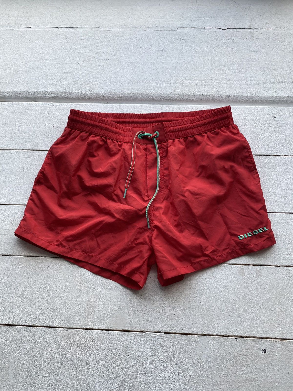 Diesel × Vintage 🔥Gothic Punk Diesel Beachwear Red Pocket Mens Shorts Y2k Size US 32 / EU 48 - 1 Thumbnail