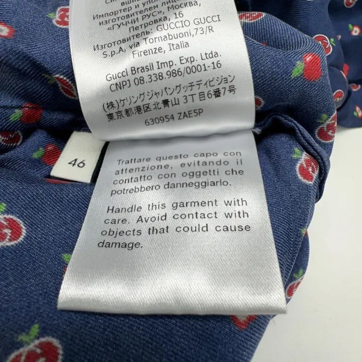 Gucci Gucci Apple Pattern Silk Short Sleeve Shirt-2507 Size US S / EU 44-46 / 1 - 8 Thumbnail