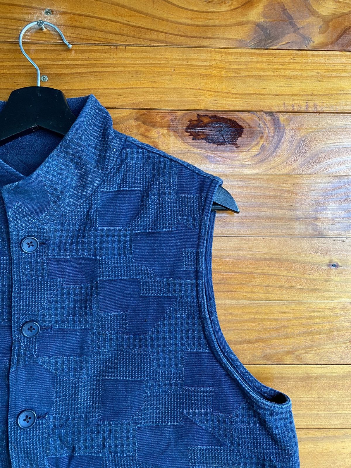 Japanese Brand Vintage Eddy Indigo Patchwork Vest – Japanese Made Size US M / EU 48-50 / 2 - 8 Thumbnail