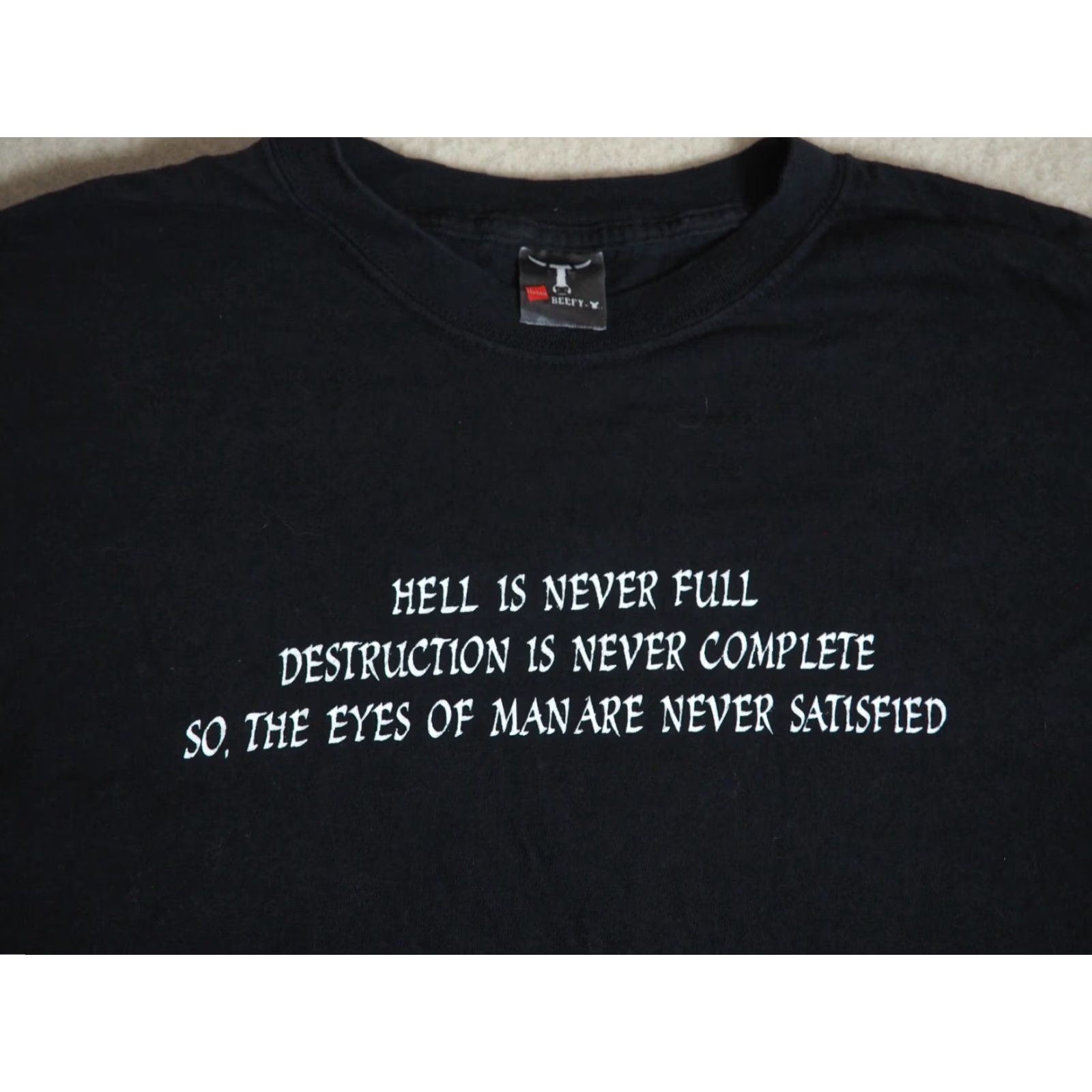 Hanes VINTAGE Hanes Black Tee 2XL Grunge Punk Graphic T-Shirt Mens 2000s Size US XXL / EU 58 / 5 - 4 Thumbnail