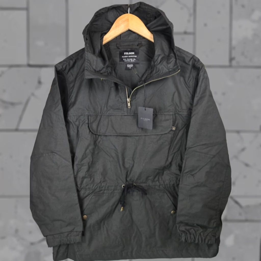 Filson VINTAGE Filson Womens Deck Jacket Hooded Oilskin Waxed Black Medium USA Size M / US 6-8 / IT 42-44 - 1 Thumbnail