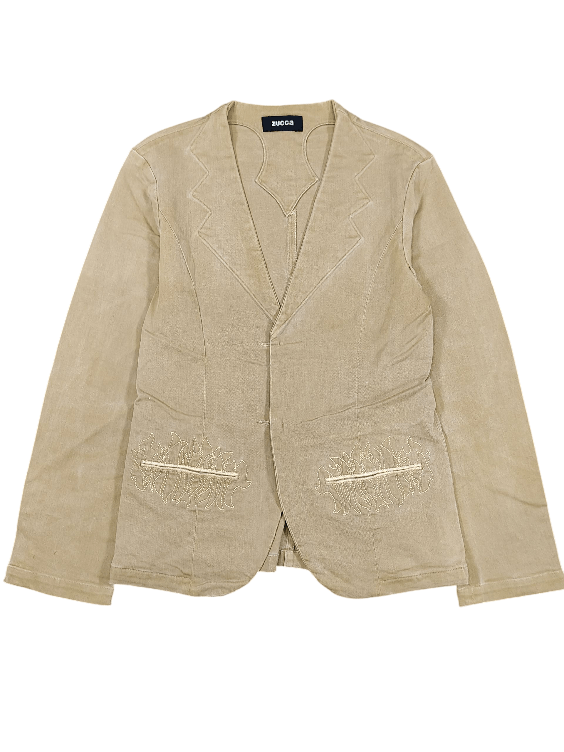 Zucca Zucca- Decontructed Silhouette Flame Stitch Washed Blazer Size M / US 6-8 / IT 42-44 - 1 Thumbnail