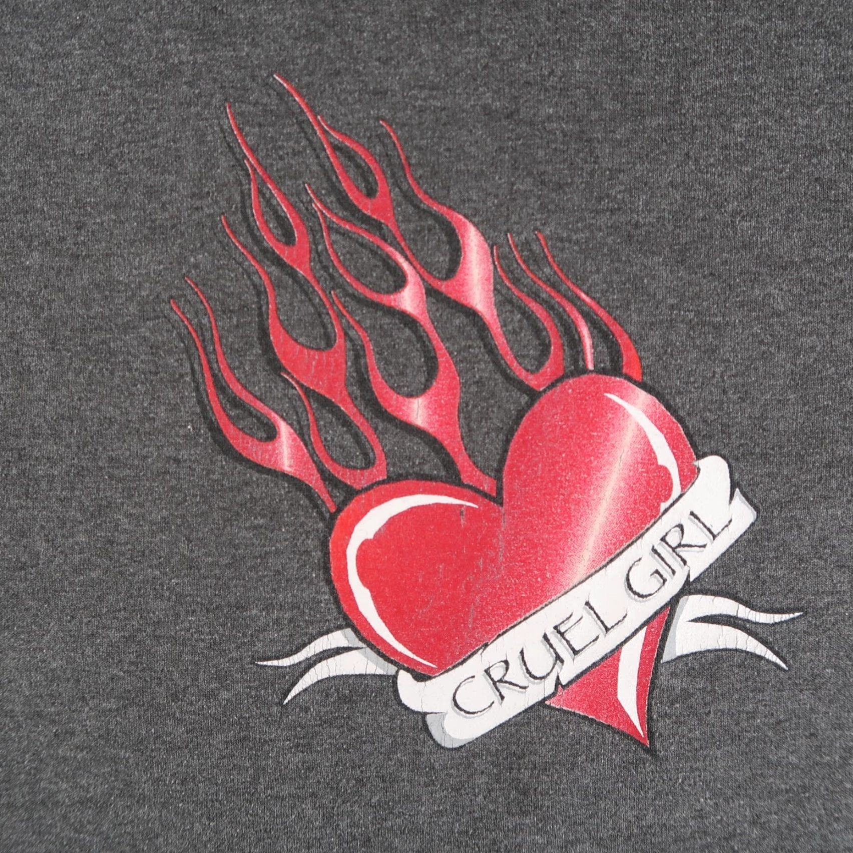 Vintage VINTAGE Cruel Girl Flame Long Sleeve T-Shirt XL Gray Heart Logo Women Shirt Size XL / US 12-14 / IT 48-50 - 3 Thumbnail