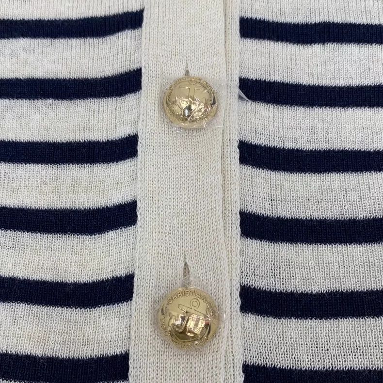 Dior Dior Color-blocked striped linen V-neck single-breasted lon Size XS / US 0-2 / IT 36-38 - 5 Thumbnail