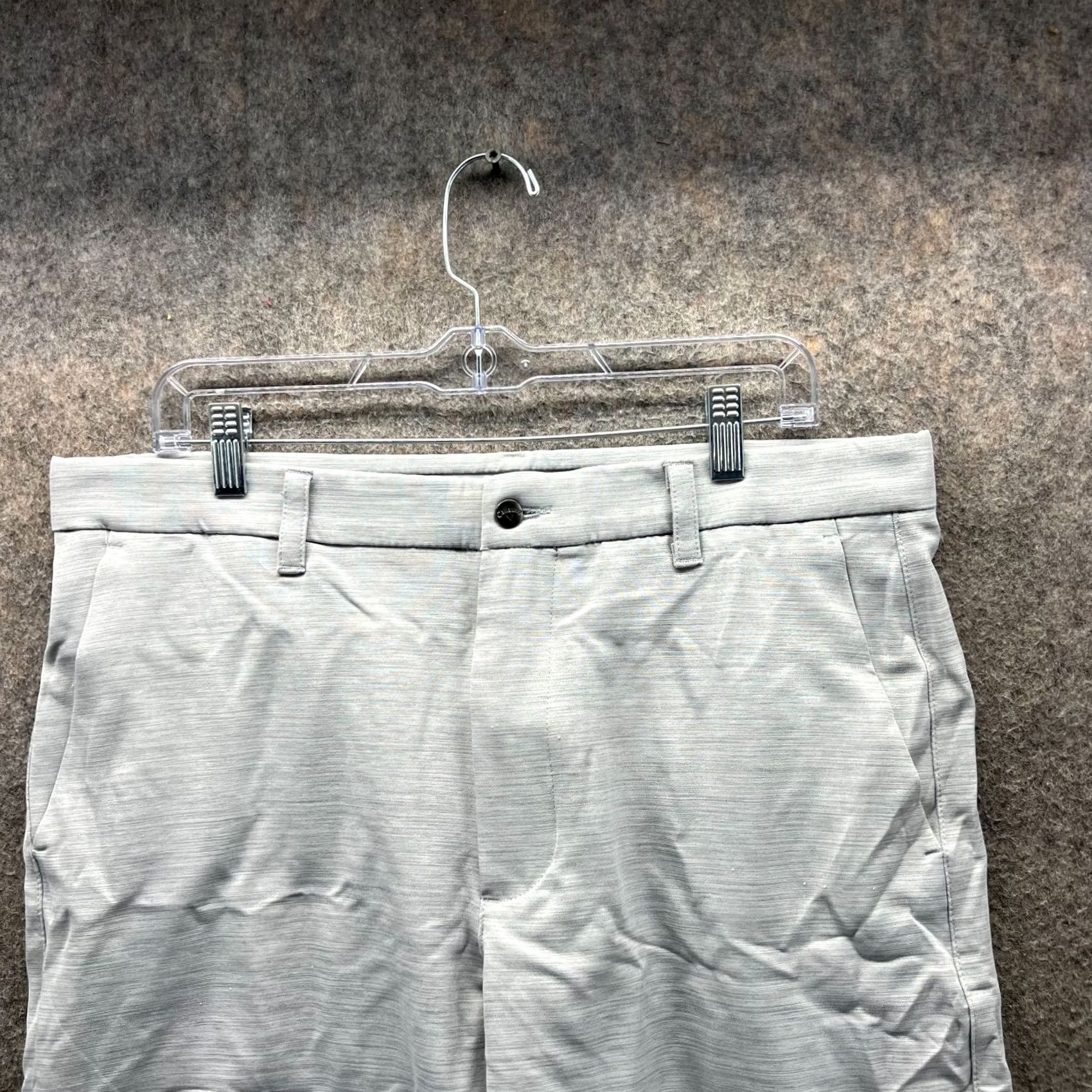 Callaway Callaway Shorts Mens 36 Gray Chino Flat Front Pima Cotton Casual Travel Golf Knit Button Front Pocket Sl. Size US 36 / EU 52 - 3 Thumbnail