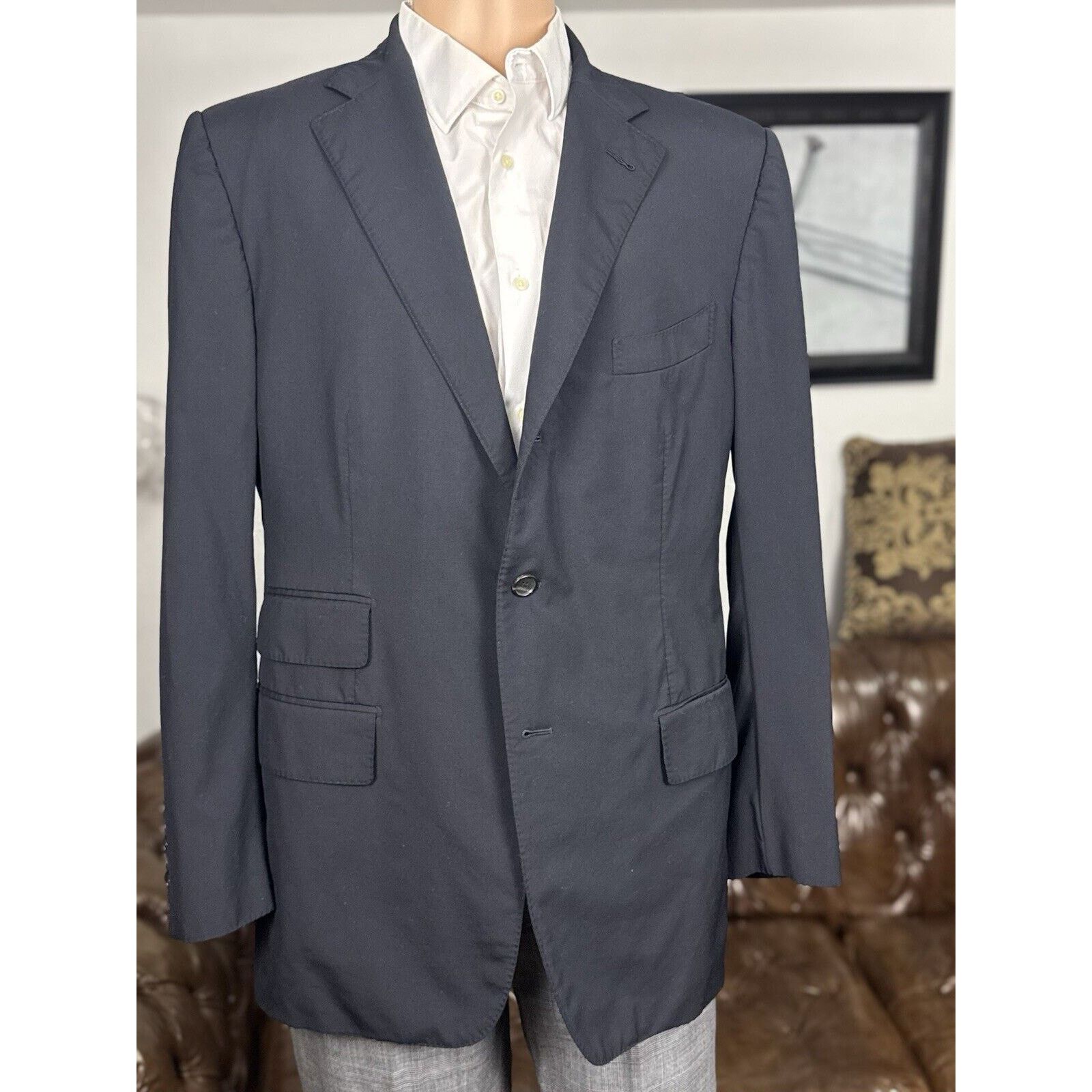 Tom Ford Tom Ford Navy Blue Notch Lapel 2 Piece Suit IT 56/ US 46R Size 46R - 5 Thumbnail