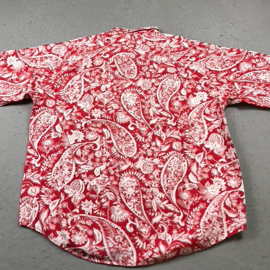 Gap VINTAGE Gap Shirt Mens M Red Paisley Camp Collar 90s Button-Up Cotton Short Sleeve Summer Casual Mens Size US M / EU 48-50 / 2 - 6 Thumbnail