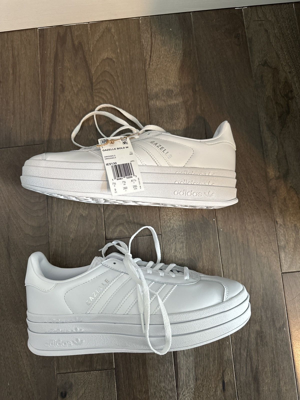 Adidas Adidas Gazelle Bold ‘Triple White’ Size US 9 / IT 39 - 1 Thumbnail