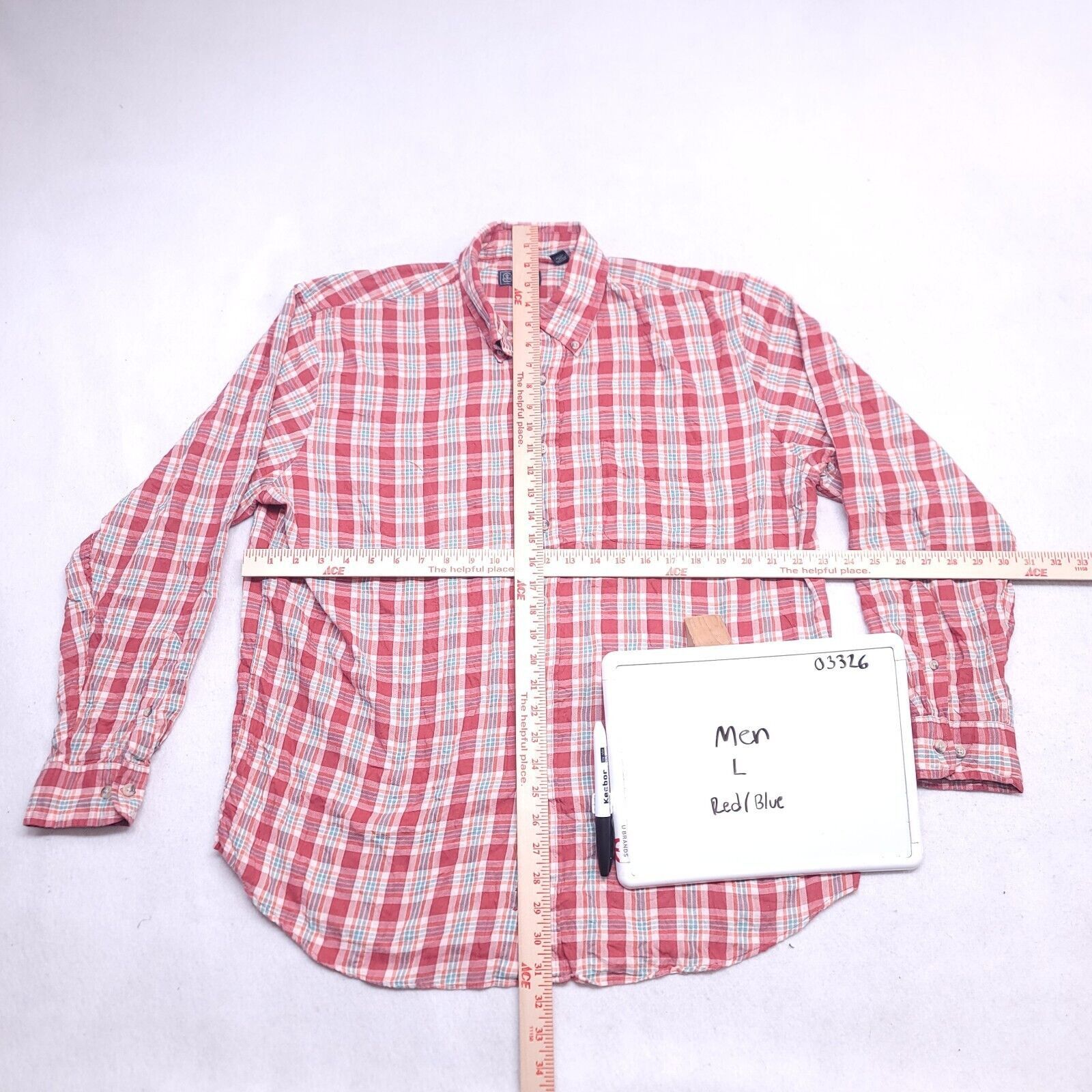 Arrow Arrow Tartan Flannel Casual Shirt Mens Size Large L Red Blue Size US L / EU 52-54 / 3 - 6 Thumbnail
