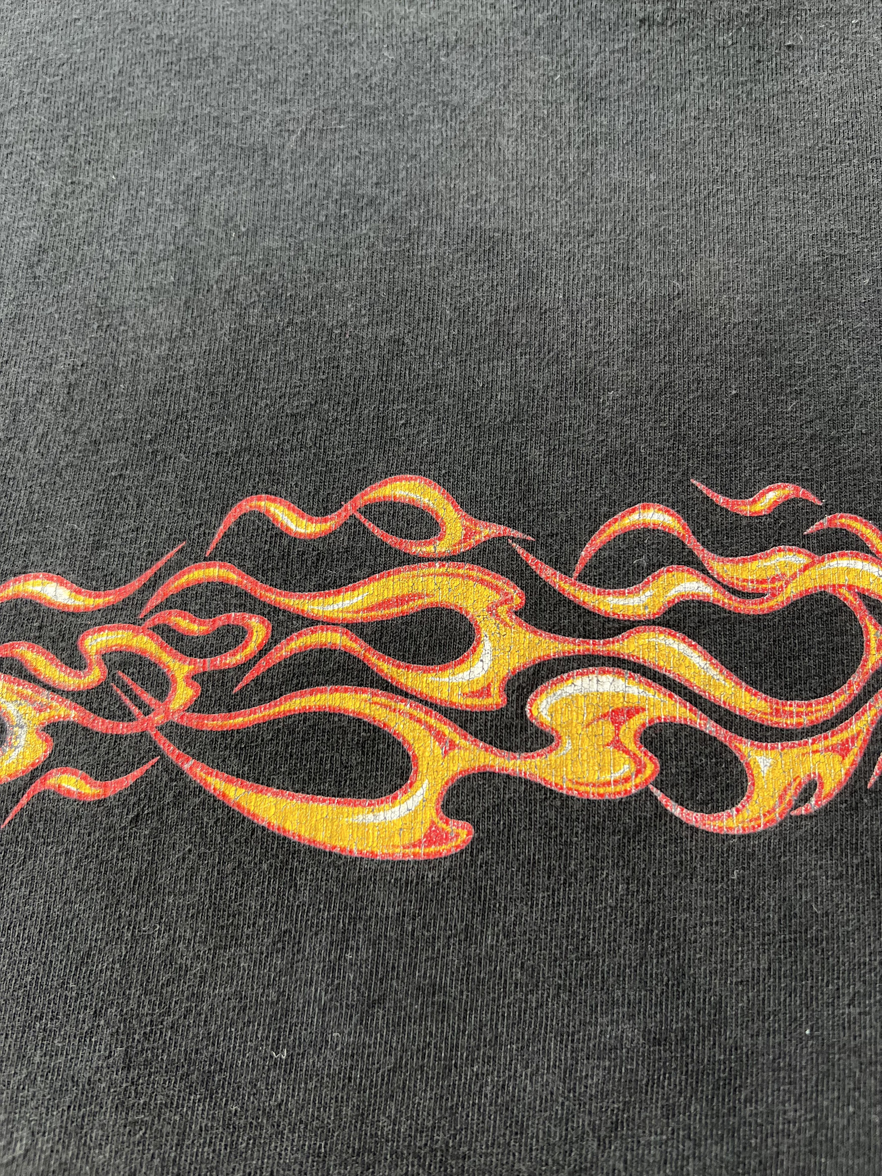 Harley Davidson Vintage 2000 Harley Davidson Flame Fire Y2k Black T-shirt Size US M / EU 48-50 / 2 - 4 Thumbnail