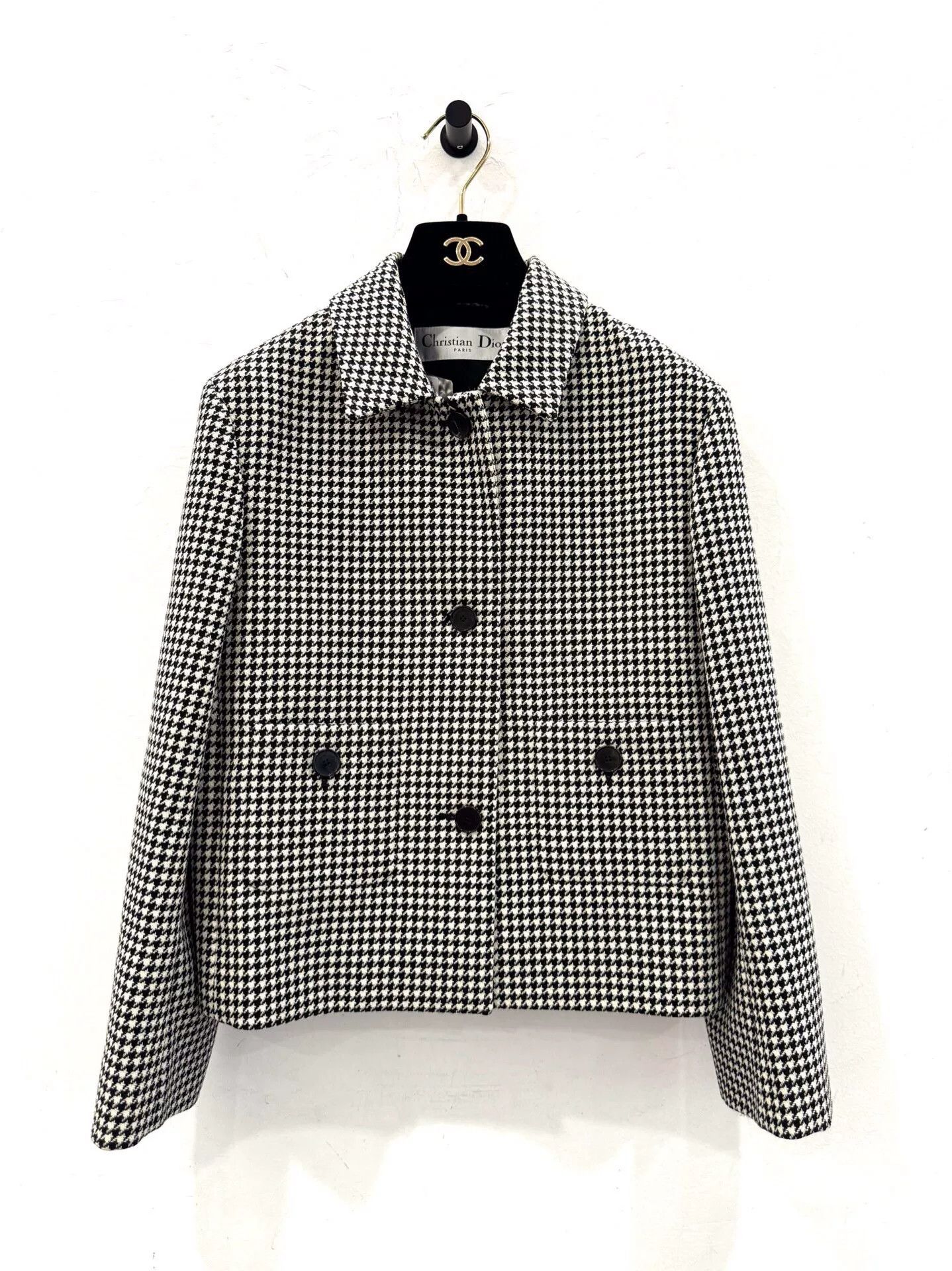 Dior Dior Women's Houndstooth Wool Jacket Size XS / US 0-2 / IT 36-38 - 1 Thumbnail