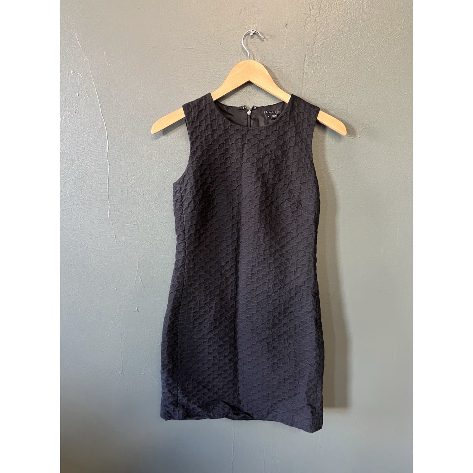 Theory Theory Women's Sleeveless A-Line Dress 2 Black Knee Length_Vintage? Size XS / US 0-2 / IT 36-38 - 2 Thumbnail
