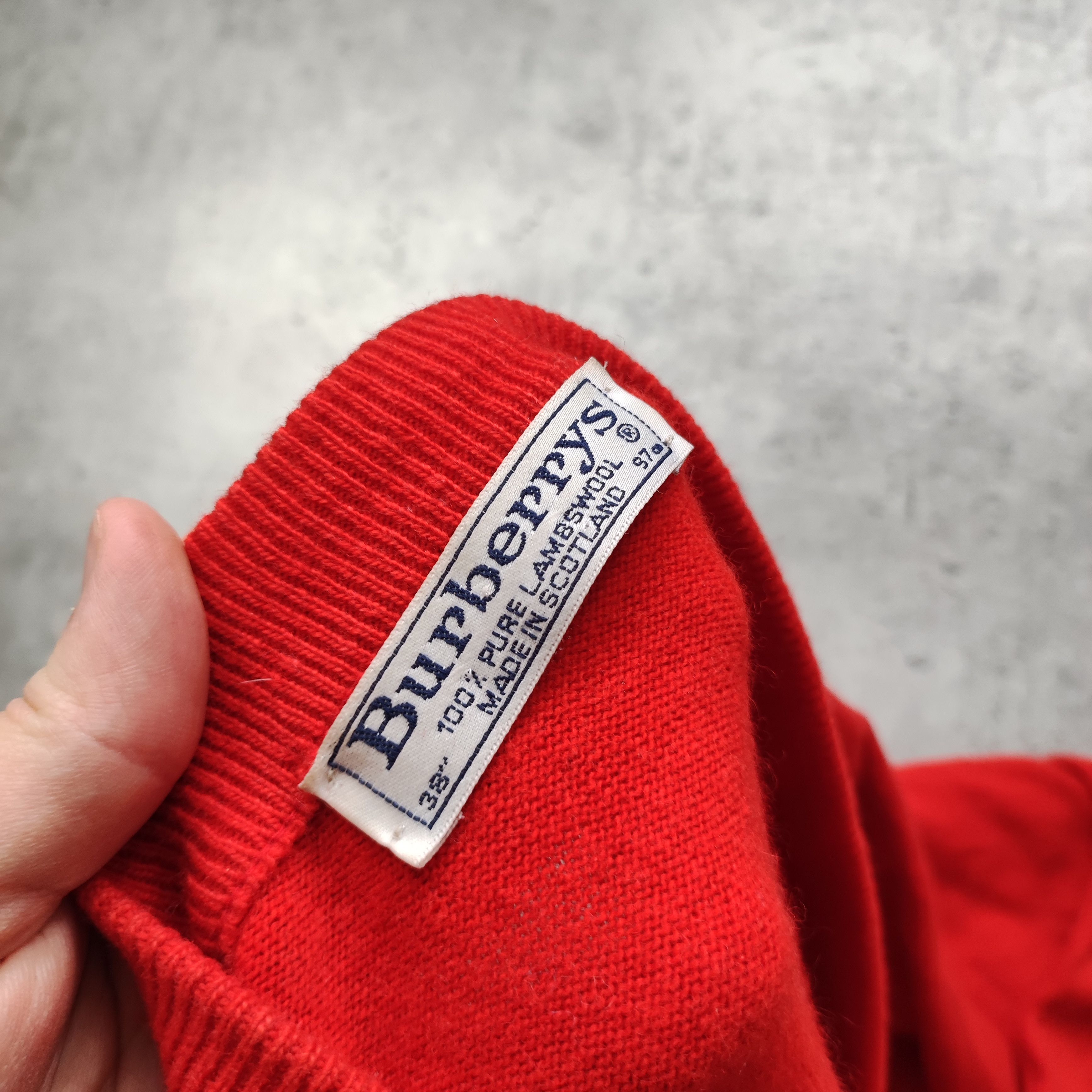 Burberry × Vintage Vintage RARE 80s Burberrys London Pique Red Cardigan Size US M / EU 48-50 / 2 - 8 Thumbnail