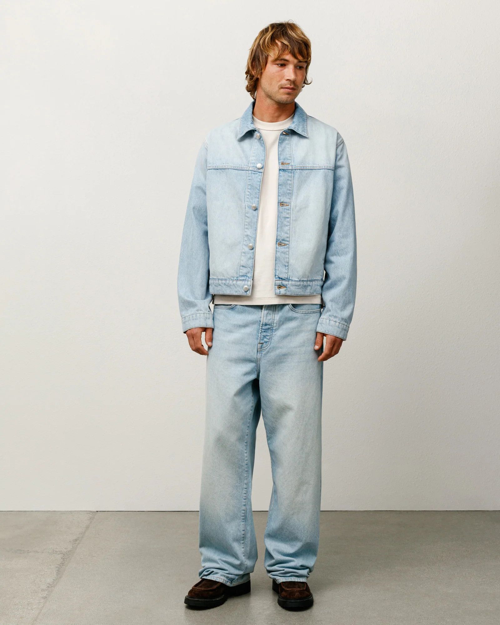 Stussy trucker jacket denim Mレオパード Stussy-Denim-Trucker-Jacket-