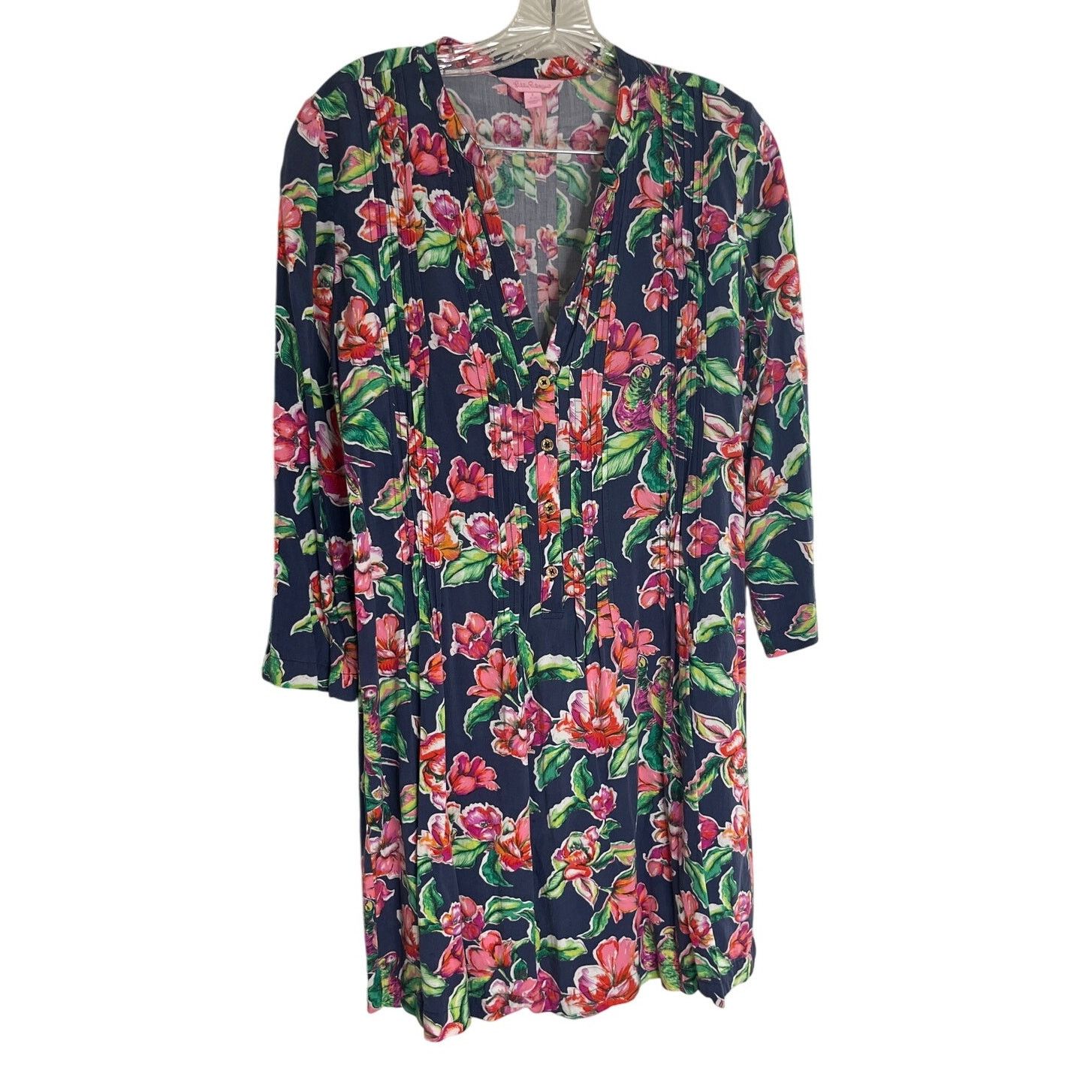 Lilly Pulitzer Lilly Pulitzer Sarasota Pintucked Tunic Dress Shift Small Size S / US 4 / IT 40 - 1 Thumbnail