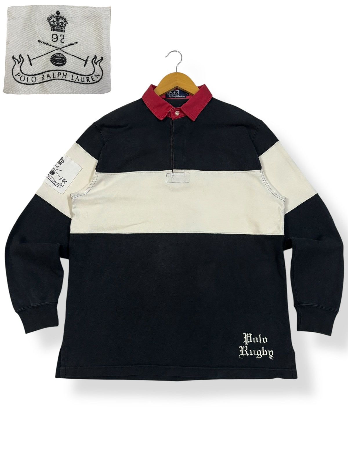 Ralph Lauren Vintage 90s Ralph Lauren Polo Rugby Long Sleeve Shirt Size US L / EU 52-54 / 3 - 1 Thumbnail