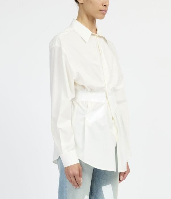 Maison Margiela o1bcso1str0526 MM6 Shirt in Off White Size L / US 10 / IT 46 - 7 Thumbnail