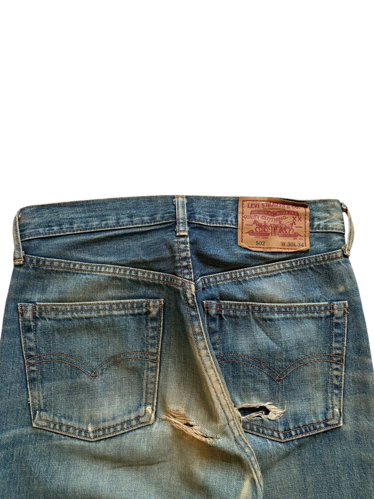 Levi's Vintage 80s Levis 502 Big E Mud Wash Japanese Selvedge Jeans Size US 30 / EU 46 - 10 Thumbnail