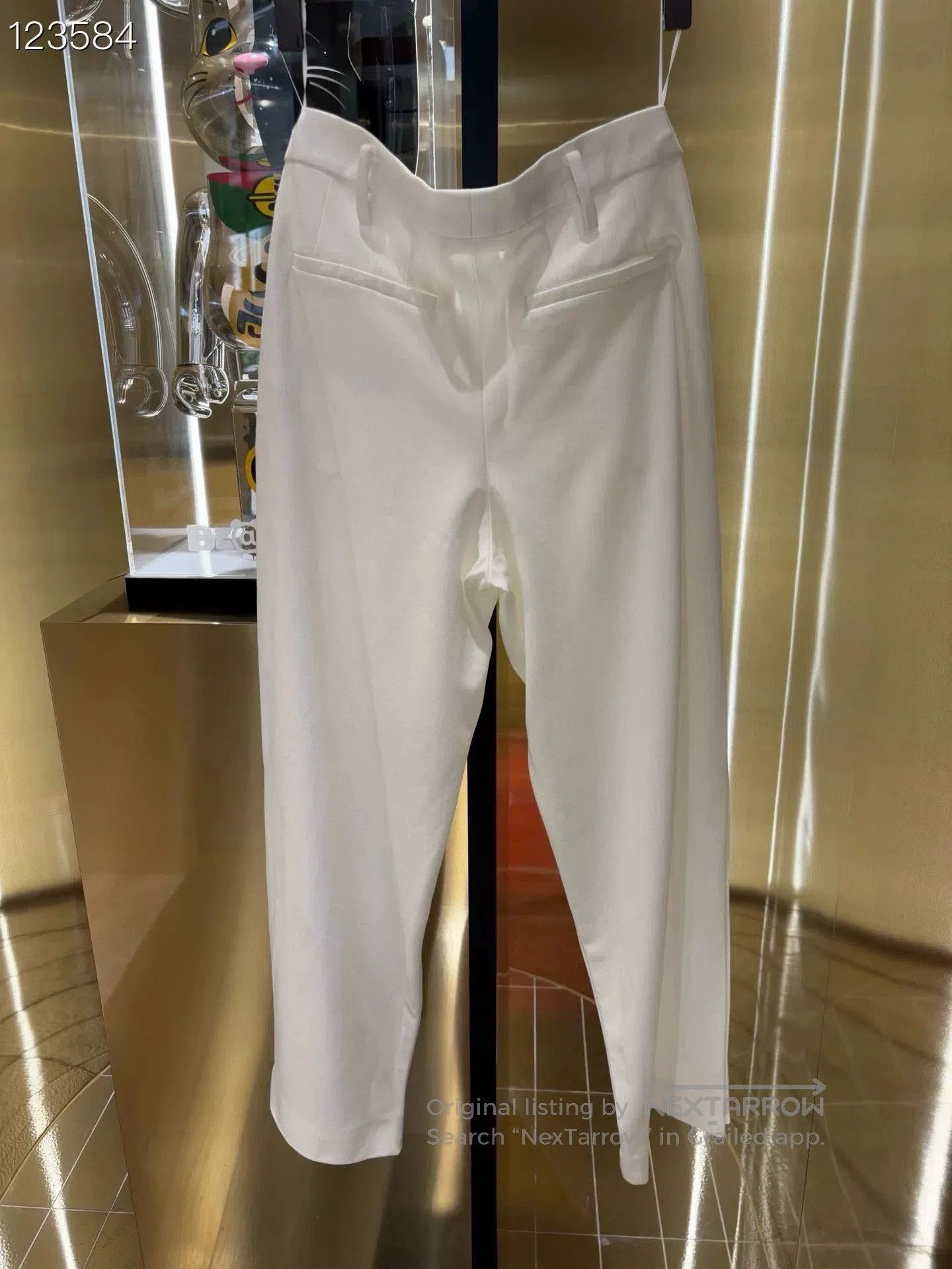 Louis Vuitton Louis Vuitton White Straight Women's Pants. Size 35" - 2 Thumbnail