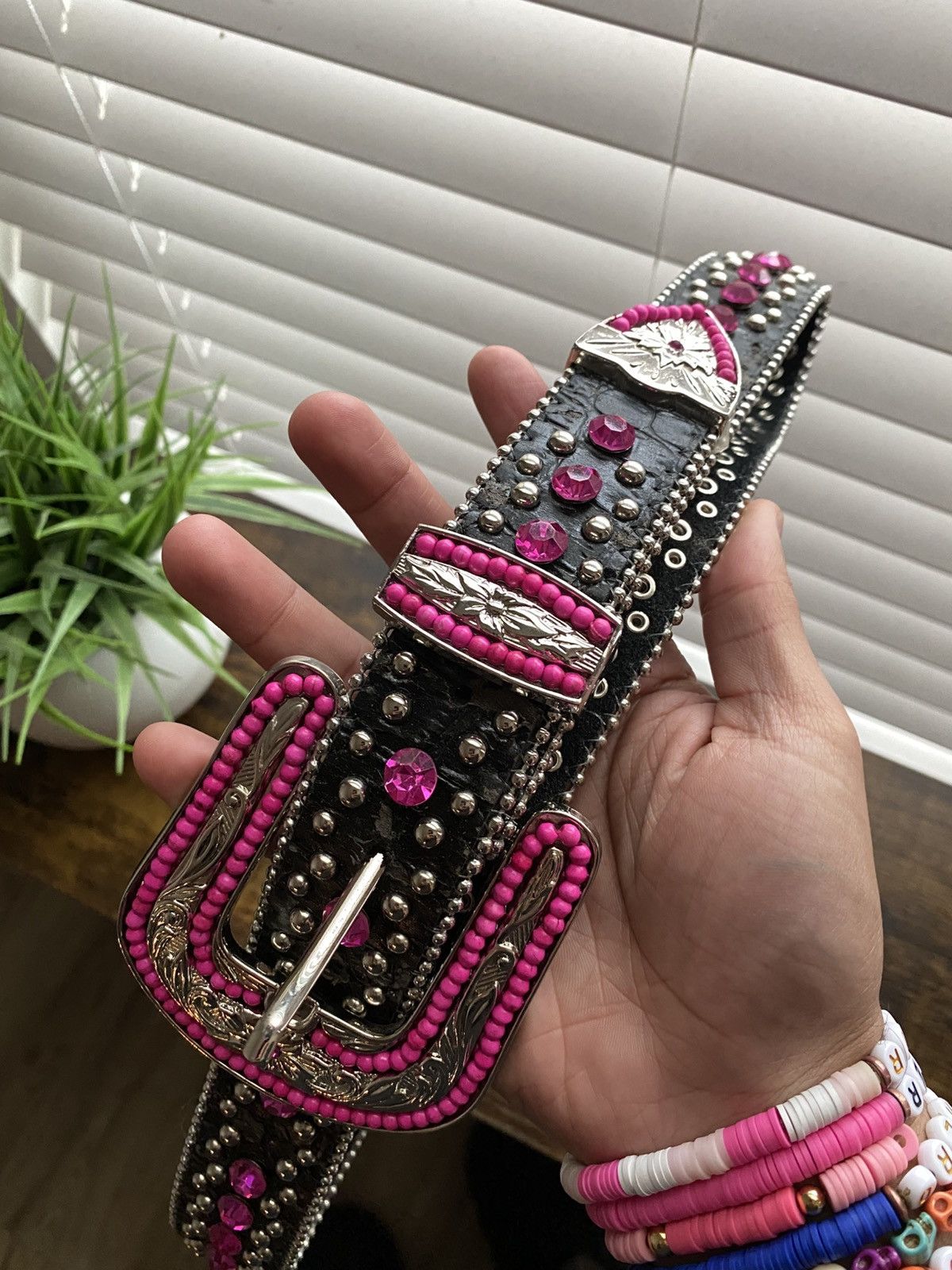 Other Y2K Crystal Western Rhinestone Belt Size 34 - 6 Thumbnail