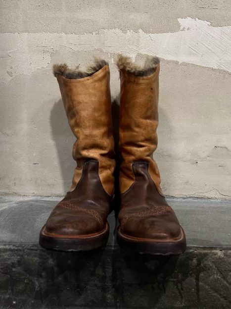 Number (N)ine Number (N)ine 2002AW “George” Era Suede Panel Leather Boots Size US 5.5 / EU 38 - 3 Thumbnail
