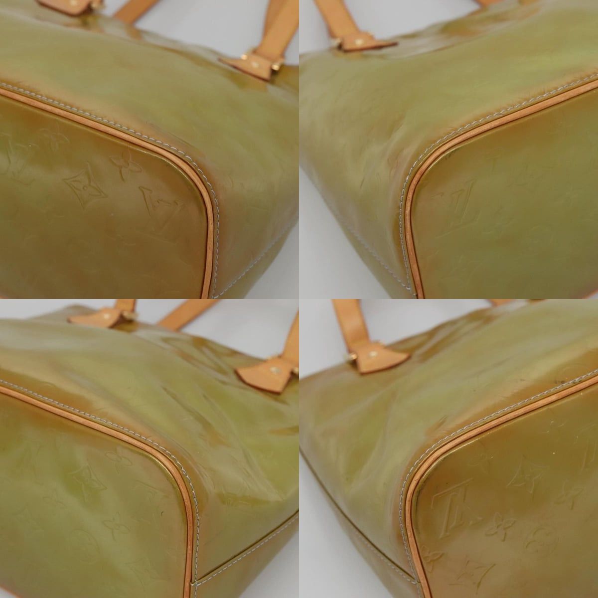 Louis Vuitton LOUIS VUITTON Monogram Vernis Houston Hand Bag Baby Blue Size ONE SIZE - 10 Thumbnail