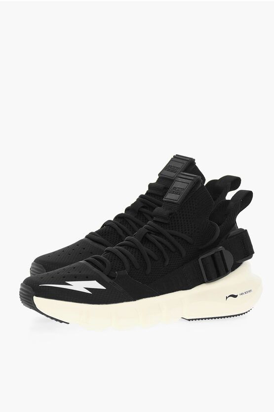 image of Neil Barrett Li-Ning Technical Fabric Essence 2,3 Low-Top Sneakers in Black, Men's (Size 8)