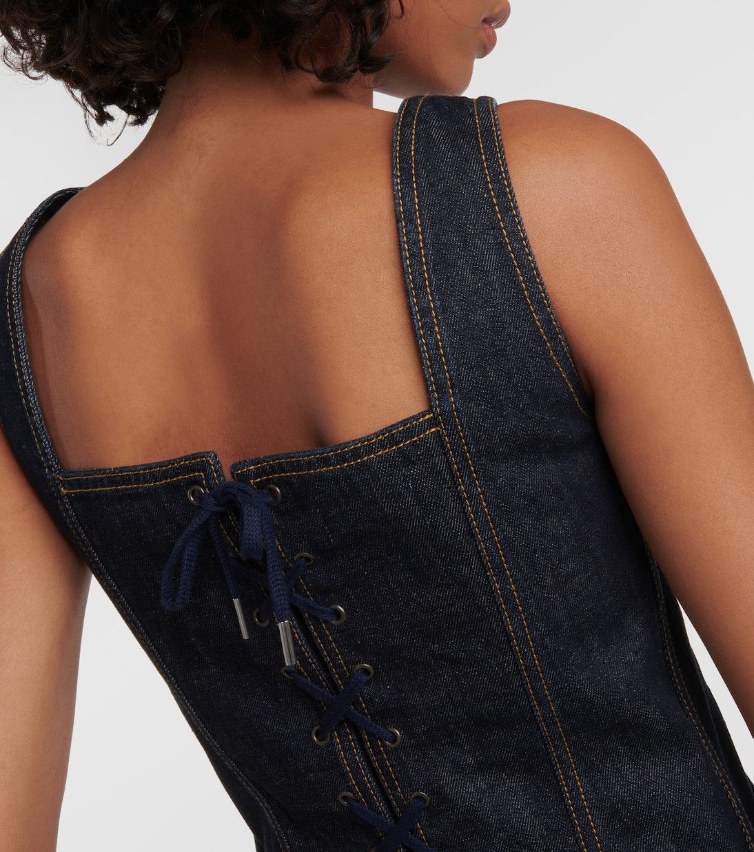Jean Paul Gaultier $912 Jean Paul Gaultier Denim Bustier Size S / US 4 / IT 40 - 4 Thumbnail