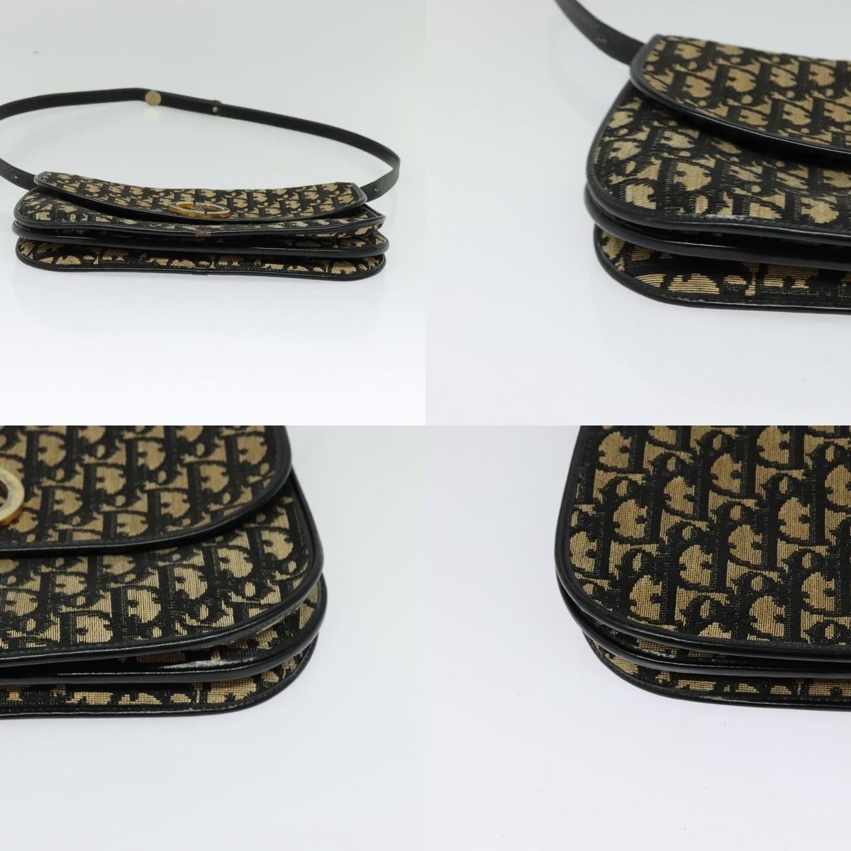 Dior DIOR Trotter Canvas Shoulder Bag Navy Gold Size ONE SIZE - 10 Thumbnail